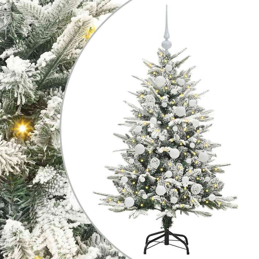 Künstlicher vorbeleuchteter Weihnachtsbaum mit Kugelset Grün