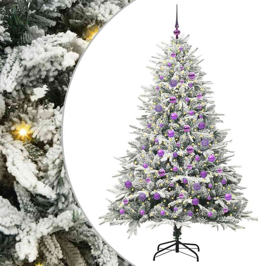 Künstlicher vorbeleuchteter Weihnachtsbaum mit Kugelset Grün