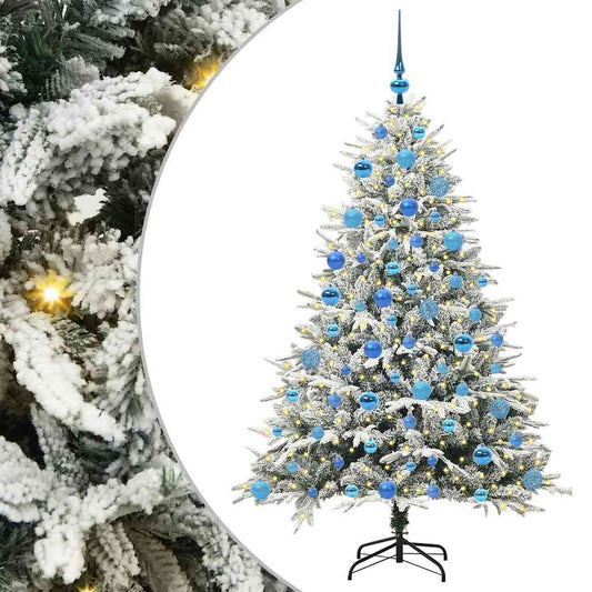 Künstlicher vorbeleuchteter Weihnachtsbaum mit Kugelset Grün