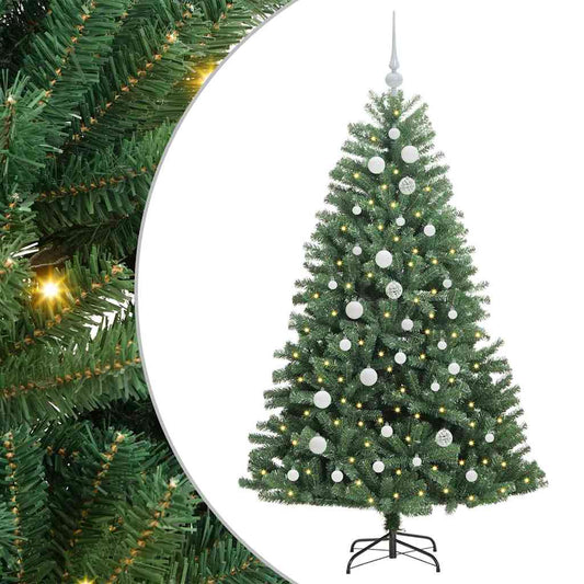Künstlicher klappbarer Weihnachtsbaum mit 150 LEDs Grün 150 cm
