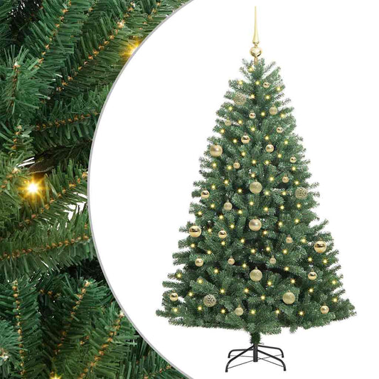Künstlicher klappbarer Weihnachtsbaum mit 150 LEDs Grün 150 cm