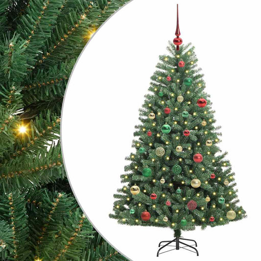 Künstlicher klappbarer Weihnachtsbaum mit 150 LEDs Grün 150 cm
