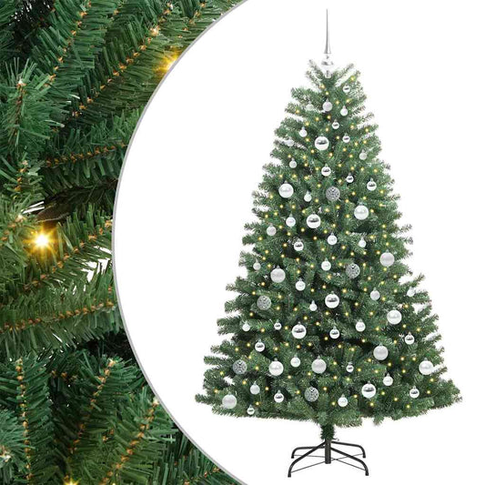 Künstlicher klappbarer Weihnachtsbaum mit 300 LEDs Grün 180 cm