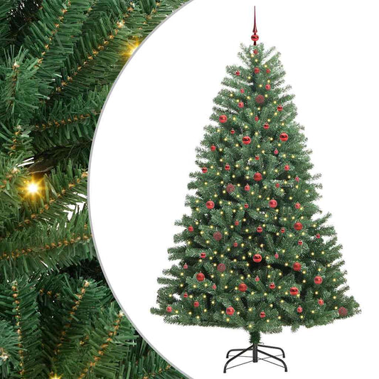 Künstlicher klappbarer Weihnachtsbaum mit 300 LEDs Grün 240 cm