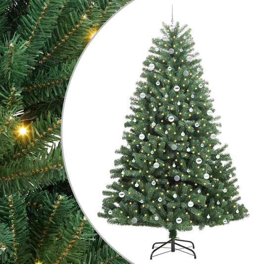 Künstlicher klappbarer Weihnachtsbaum mit 300 LEDs Grün 240 cm