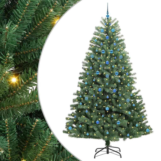 Künstlicher klappbarer Weihnachtsbaum mit 300 LEDs Grün 240 cm