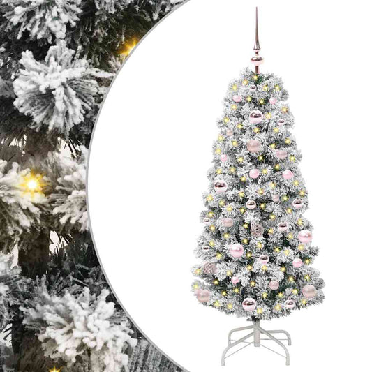 Künstlicher klappbarer Weihnachtsbaum Grün und Weiß 120 cm
