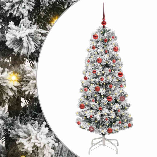 Künstlicher klappbarer Weihnachtsbaum Grün und Weiß 150 cm