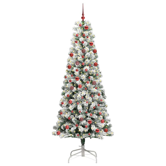 Künstlicher klappbarer Weihnachtsbaum Grün und Weiß 210 cm
