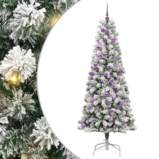 Künstlicher klappbarer Weihnachtsbaum Grün und Weiß 210 cm