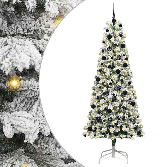 Künstlicher klappbarer Weihnachtsbaum Grün und Weiß 240 cm