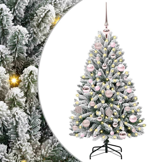Künstlicher Weihnachtsbaum Grün und Weiß 120 cm PVC und Metall