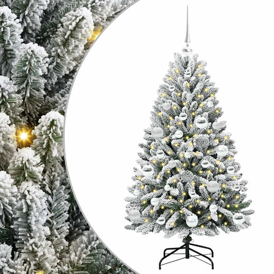 Künstlicher Weihnachtsbaum Grün und Weiß 120 cm PVC und Metall