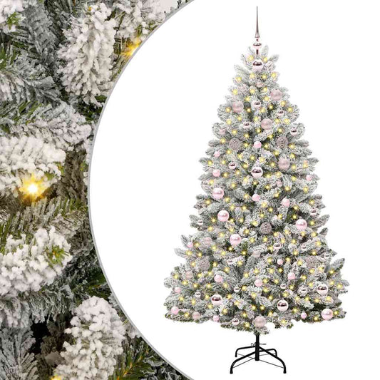 Künstlicher Weihnachtsbaum Grün und Weiß 180 cm PVC und Metall