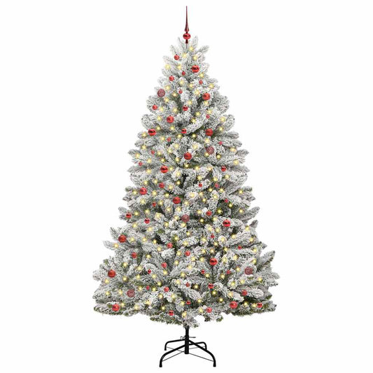 Künstlicher Weihnachtsbaum Grün und Weiß 270 cm PVC und Metall