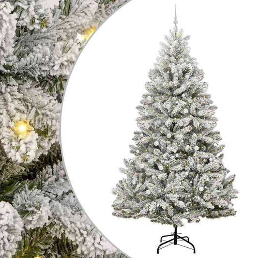 Künstlicher Weihnachtsbaum Grün und Weiß 300 cm PVC und Metall