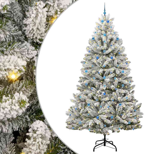 Künstlicher Weihnachtsbaum Grün und Weiß 300 cm PVC und Metall