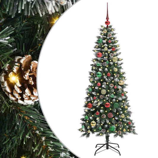 Künstlicher Weihnachtsbaum mit 150 LEDs mit Ständer Grün 150 cm