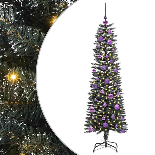 Künstlicher Weihnachtsbaum mit 150 LEDs mit Ständer Grün 150 cm