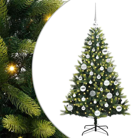 Künstlicher geflammter Weihnachtsbaum 150 LEDs Grün 120 cm