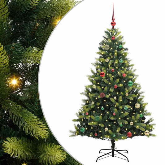 Künstlicher geflammter Weihnachtsbaum 150 LEDs Grün 150 cm