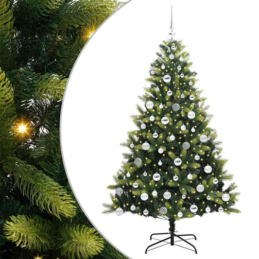 Künstlicher Klapp-Weihnachtsbaum mit 300 LEDs Grün 180 cm