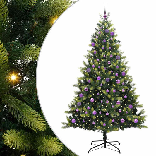 Künstlicher Klapp-Weihnachtsbaum mit 300 LEDs Grün 180 cm