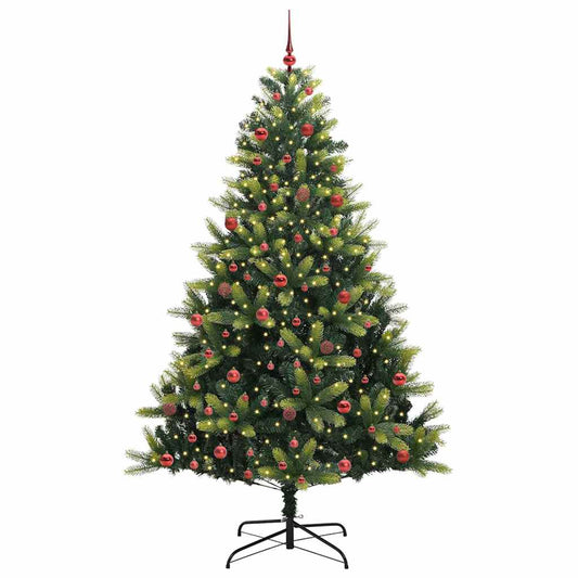 Künstlicher Klapp-Weihnachtsbaum mit 300 LEDs Grün 210 cm