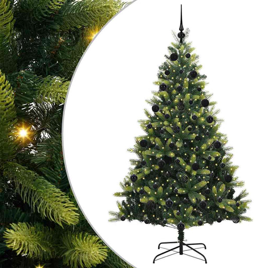 Künstlicher Klapp-Weihnachtsbaum mit 300 LEDs Grün 210 cm