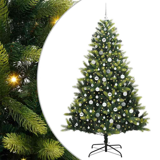 Künstlicher Klapp-Weihnachtsbaum mit 300 LEDs Grün 210 cm