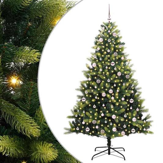 Künstlicher Klapp-Weihnachtsbaum mit 300 LEDs Grün 240 cm