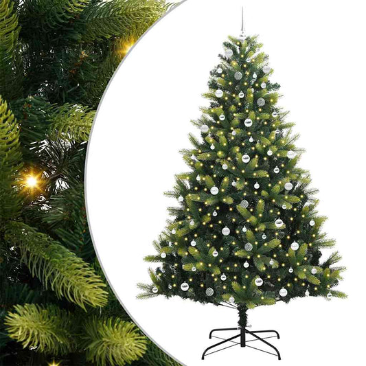 Künstlicher Klapp-Weihnachtsbaum mit 300 LEDs Grün 240 cm