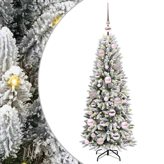 Künstlicher Weihnachtsbaum mit 150 LEDs mit Ständer Weiß 120 cm