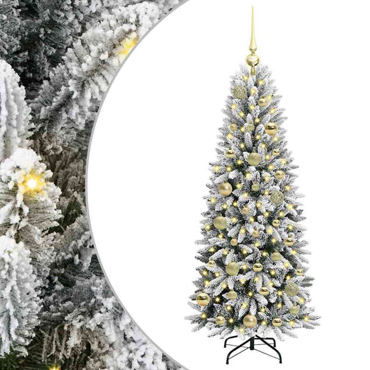 Künstlicher Weihnachtsbaum mit 150 LEDs mit Ständer Weiß 120 cm