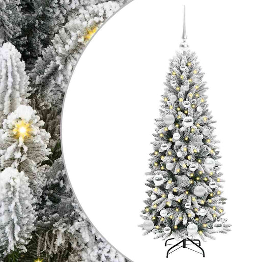 Künstlicher Weihnachtsbaum mit 150 LEDs mit Ständer Weiß 120 cm