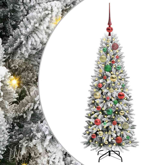 Künstlicher Weihnachtsbaum mit 150 LEDs mit Ständer Weiß 120 cm