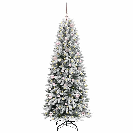 Künstlicher Weihnachtsbaum mit 150 LEDs mit Ständer Weiß 150 cm