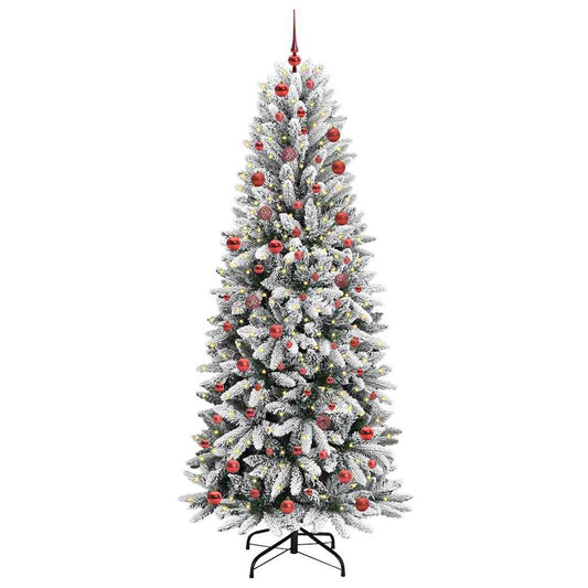 Künstlicher Weihnachtsbaum mit 300 LEDs mit Ständer Weiß 210 cm