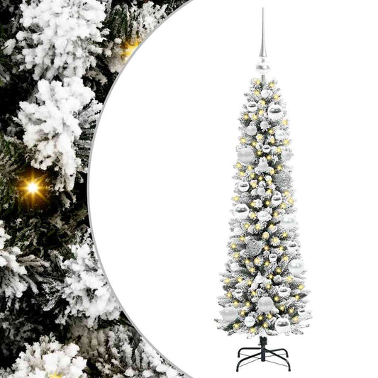 Künstlicher Weihnachtsbaum mit 150 LEDs mit Ständer Weiß 120 cm