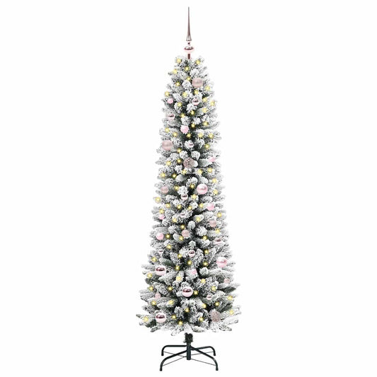 Künstlicher Weihnachtsbaum mit 150 LEDs mit Ständer Weiß 150 cm