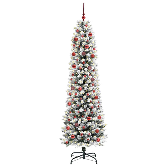 Künstlicher Weihnachtsbaum mit 300 LEDs mit Ständer Weiß 210 cm