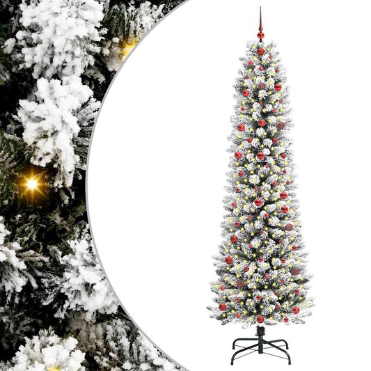 Künstlicher Weihnachtsbaum mit 300 LEDs mit Ständer Weiß 240 cm