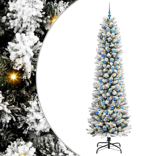 Künstlicher Weihnachtsbaum mit 300 LEDs mit Ständer Weiß 240 cm