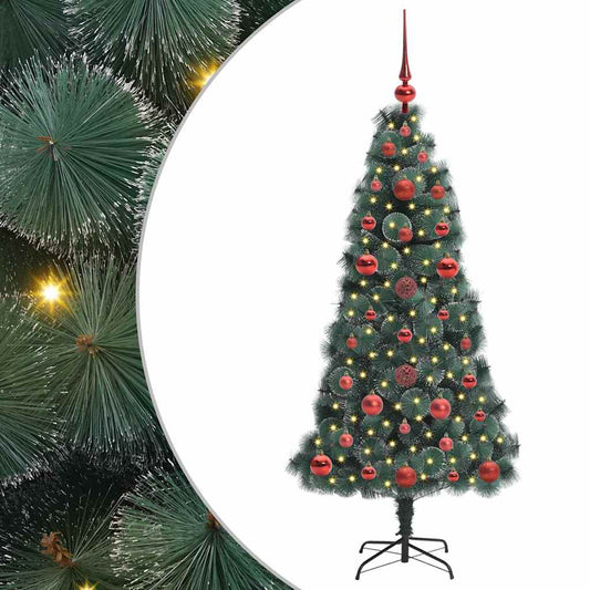 Künstlicher vorbeleuchteter Weihnachtsbaum mit Kugelset 120 cm
