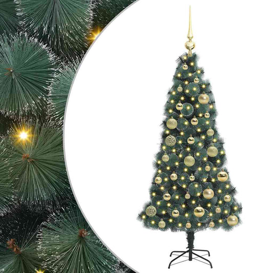 Künstlicher vorbeleuchteter Weihnachtsbaum mit Kugelset 120 cm