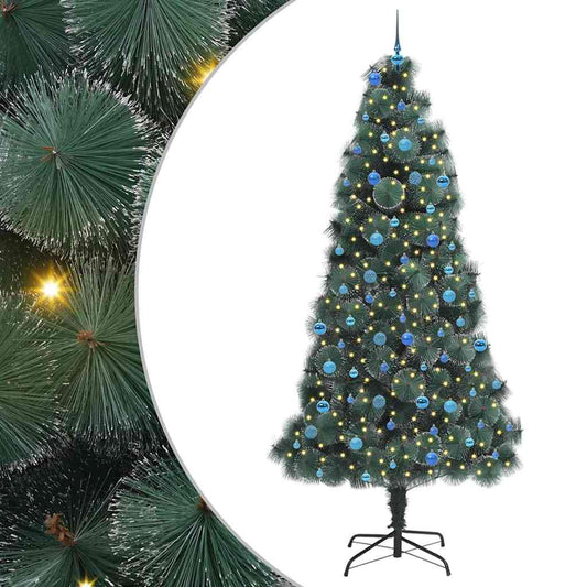 Künstlicher vorbeleuchteter Weihnachtsbaum mit Kugelset 240 cm