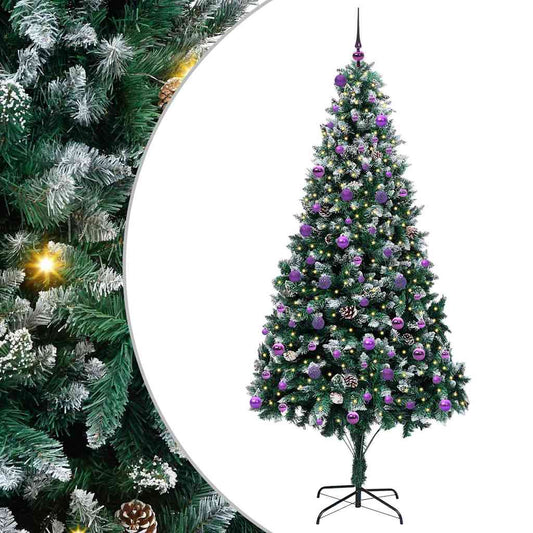 Albero di Natale artificiale con 300 LED e supporto, verde, 240 cm