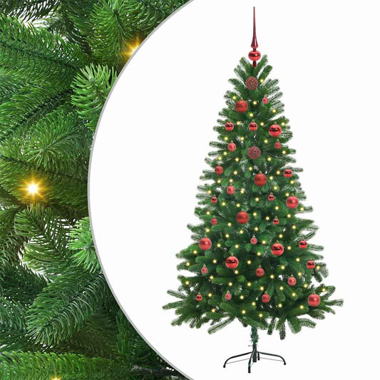Albero di Natale con 150 LED con supporto verde 150 cm PE