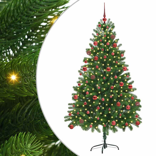 Albero di Natale con 300 LED e supporto, verde, 180 cm, PE