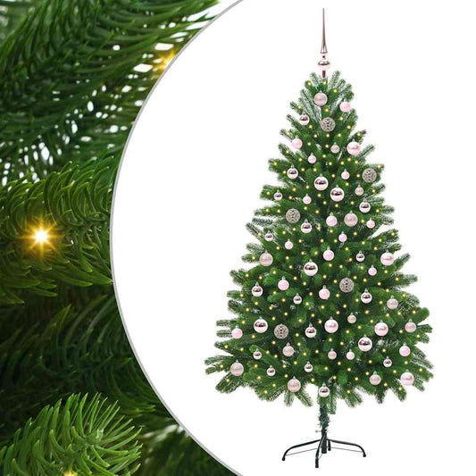 Albero di Natale con 300 LED e supporto, verde, 210 cm, PE